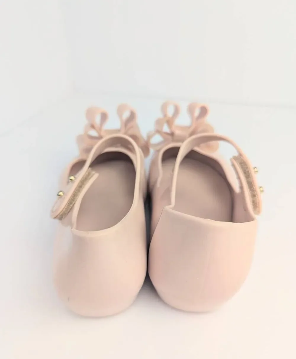 Mini Melissa ultragirl bow blush pink Mary Jane jellies  toddler girls 9